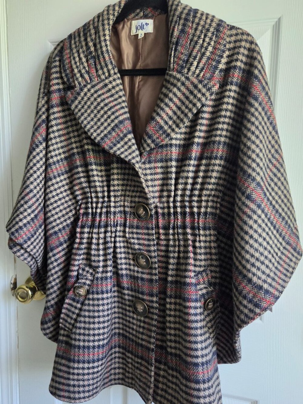 Jolt Cape Coat - Burberry plaid - NWT - size M